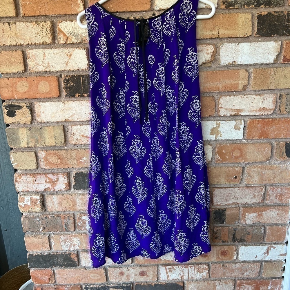 Anthropologie Maeve Petal Stamp Swing Dress Purple - Picture 8 of 10